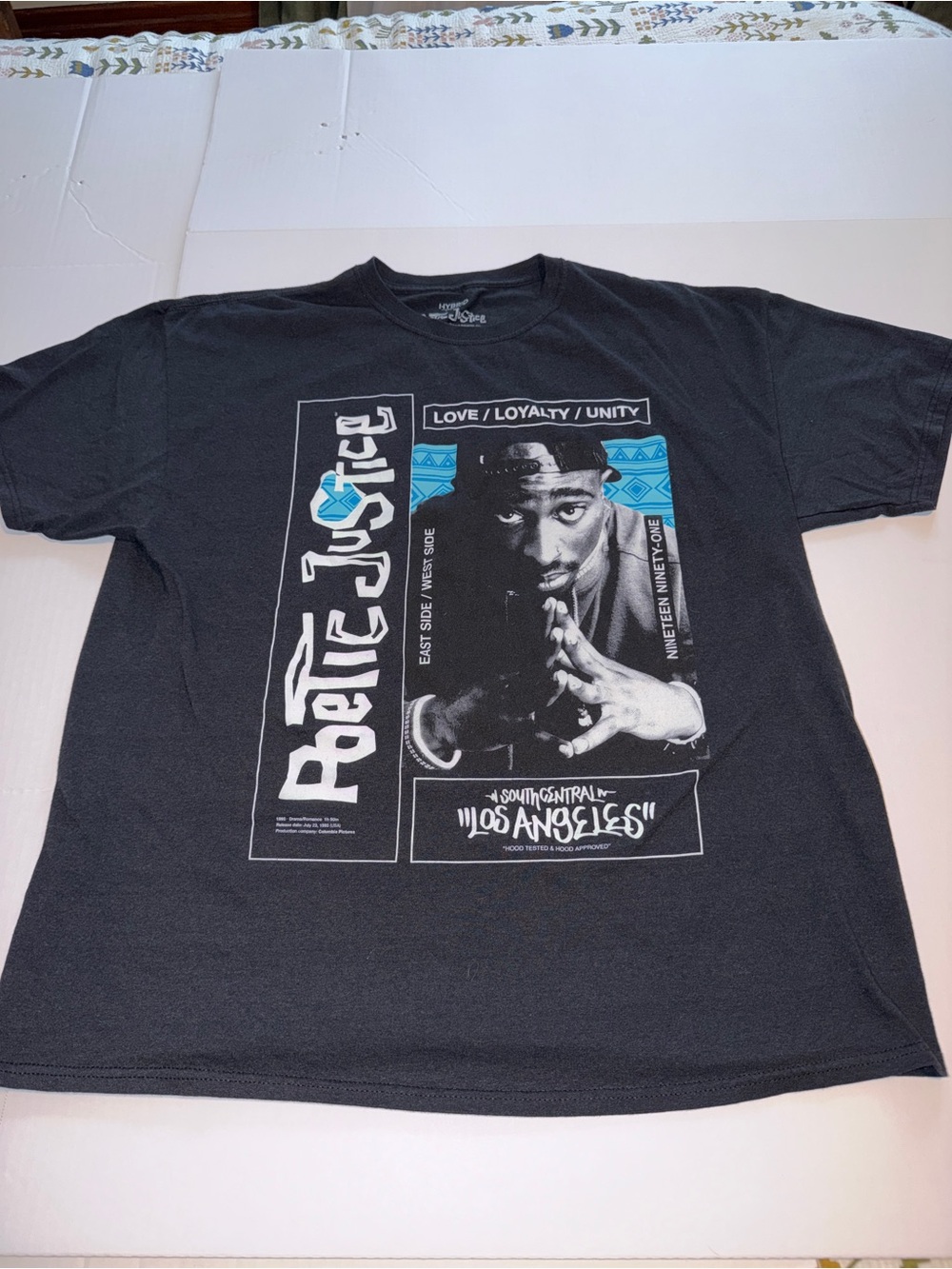 Black Tupac Shakur Petic Justice t-shirt